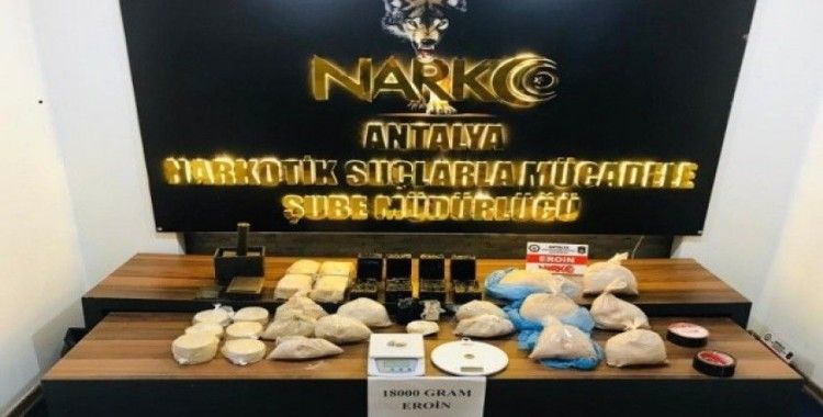 Antalya’da 18 kiloluk uyuşturucu operasyonu