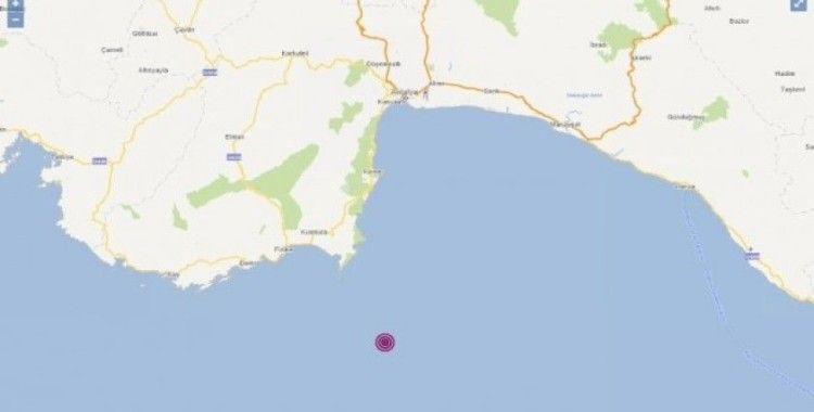 Akdeniz açıklarında 3.5 büyüklüğünde deprem