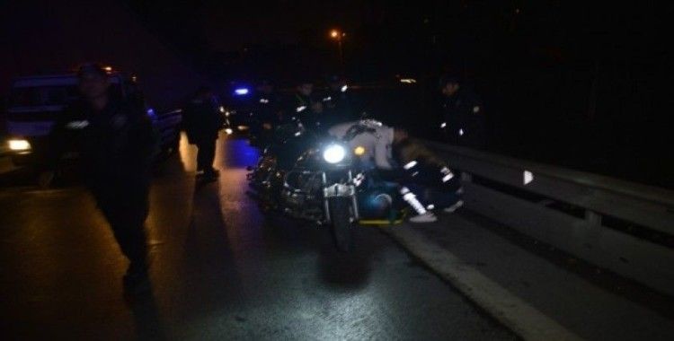 Alkolü olan motosiklet sürücüsü kaza yaparak yaralandı