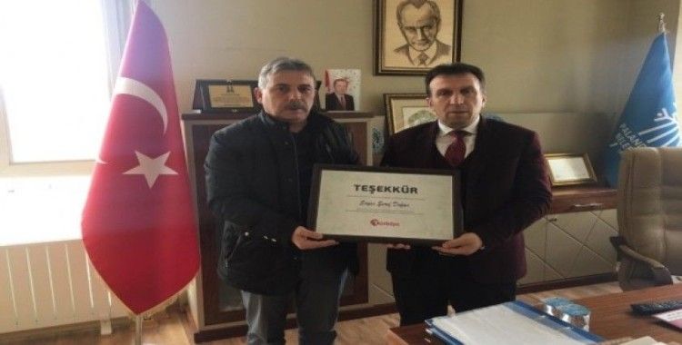 Türkiye Gazetesi’nden Palandöken Belediyesine teşekkür belgesi