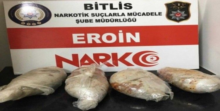 Bitlis’te 2 kilo 179 gram eroin ele geçirildi