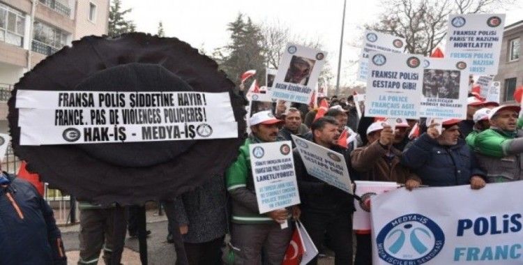 HAK - İŞ'ten Fransa Büyükelçiliği önünde eylem
