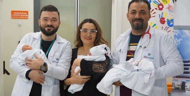 İzmirli doktor 14. tüp bebek denemesinden olan üçüzlerini dünyaya getirdi