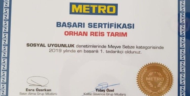 Metro Marketleri, Orhan Reis Gıda'nın başarısın tescilledi