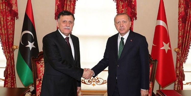 Cumhurbaşkanı Erdoğan Libya Başbakanı Es-Serrac'ı kabul ediyor