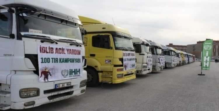Konya’dan İdlib’e 19 tır yardım malzemesi yola çıktı