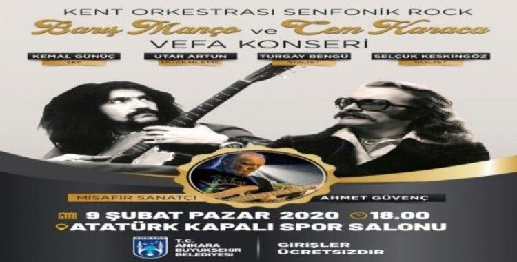 Anadolu rockun efsane isimlerinden Barış Manço ve Cem Karaca için vefa konseri