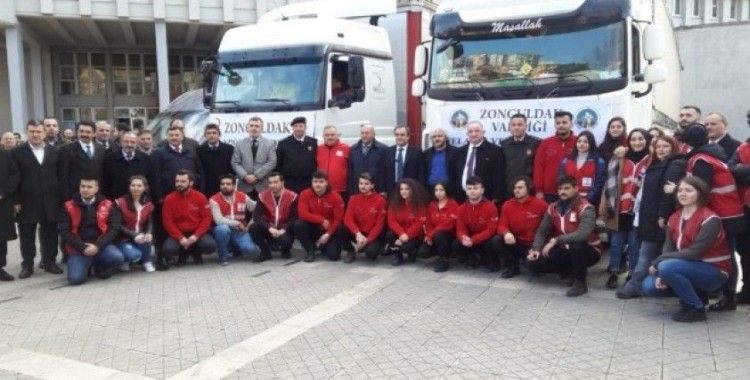 Depremzedelere Zonguldak’tan dört tır yardım gönderildi