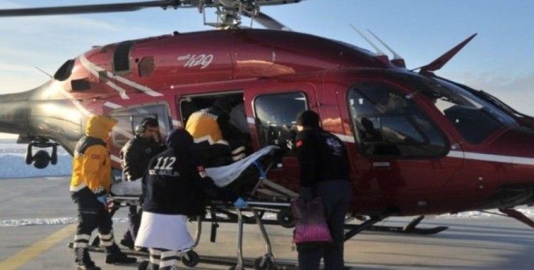 Diyabet ve tansiyon hastasının imdadına polis helikopteri yetişti