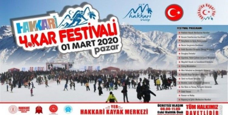 Hakkari’de 4. Kar Festivali düzenlenecek