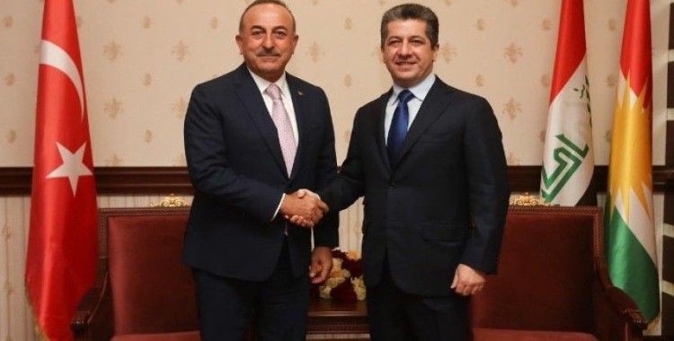 Bakan Çavuşoğlu, IKBY Başbakanı Barzani ile görüştü