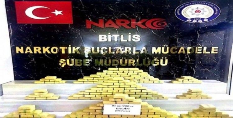 Bitlis'te 92 kilo uyuşturucu ele geçirildi