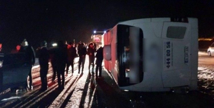 Kayseri’deki otobüs kazasında 14 kişi yaralandı