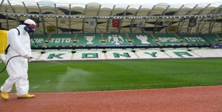 Konya stadı, Fenerbahçe maçı öncesi dezenfekte edildi