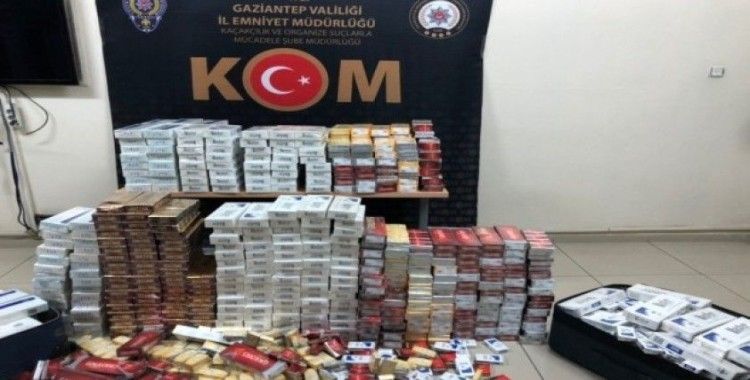 Gaziantep’te 6 bin 100 paket kaçak sigara ele geçirildi