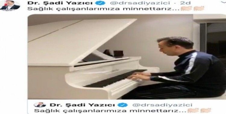 Başkan Dr. Şadi Yazıcı’dan sağlık çalışanlarına sosyal medyadan mini piyona konseri ile destek
