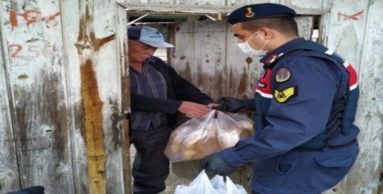 Jandarma 65 yaş üstü vatandaşlara yardım götürdü