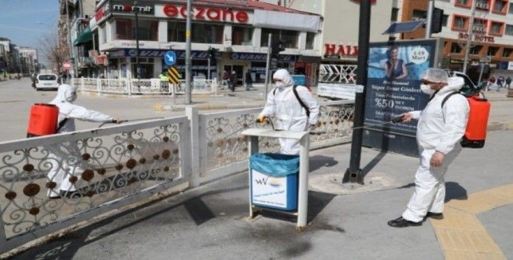 Van Büyükşehir Belediyesi caddeleri dezenfekte etti