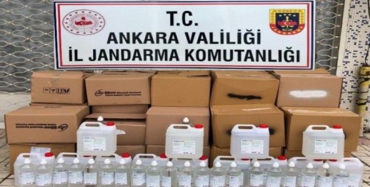 Ankara’da 657 litre kaçak dezenfektan ele geçirildi