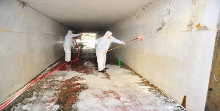 Alanya Sanayi Bölgesi ve alt geçitlerinde dezenfekte