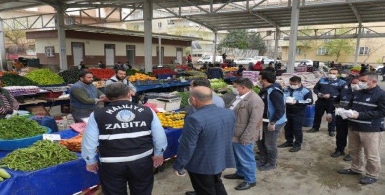 Haliliye’de semt pazarlarında salgına karşı önlem alınıyor