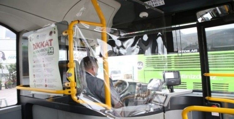 Belediye otobüslerinde korona virüse karşı brandalı önlem