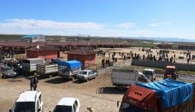Kovid-19 kapsamında kapatılan Ağrı Hayvan Borsası'nda yeniden ticaret heyecanı