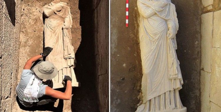 Patara'da bulunan 1900 yıllık kadın heykeli heyecan yarattı