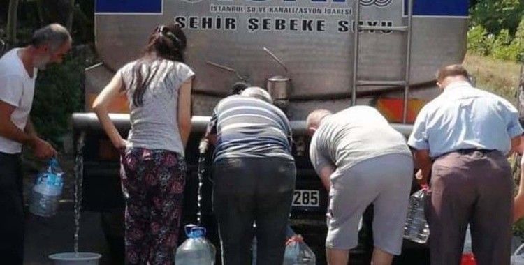 Su sorunu yaşanan Şile'de vatandaşların bidonlu su kuyruğu