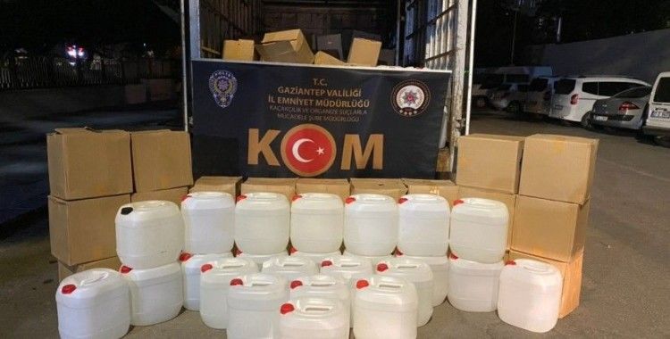 Gaziantep'te 6 ton kaçak etil alkol ele geçirildi