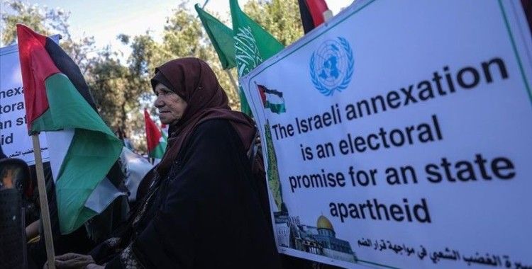 Gazzeli kadınlar İsrail'in 'ilhak' planını protesto etti
