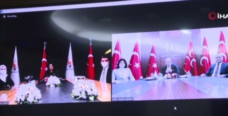 MHP'de partiler arası bayramlaşma video konferansla yapıldı