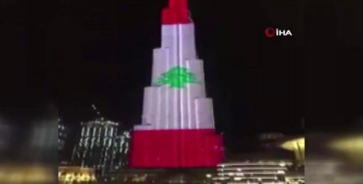 Dubai’deki Burc Halife, Lübnan bayrağının renklerine büründü
