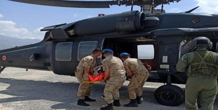 Yaralı vatandaş askeri helikopter ile kurtarıldı