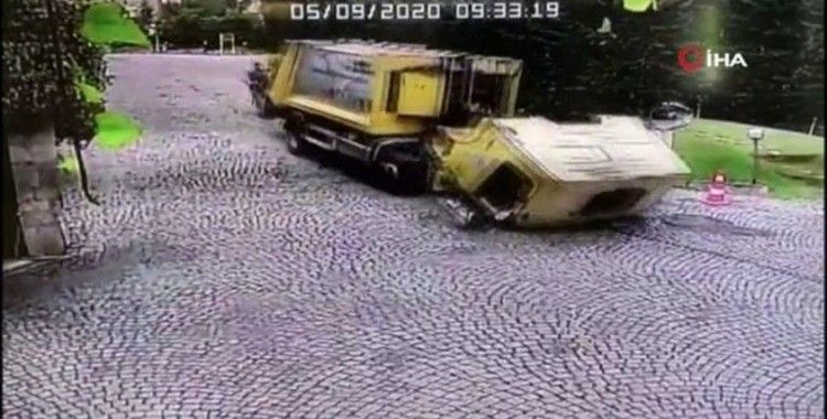 Sarıyer’de çöp kamyonu dehşetinin görüntüleri ortaya çıktı