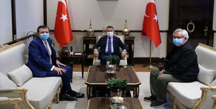 Cumhurbaşkanı Yardımcısı Oktay, TOBB Başkanı Hisarcıklıoğlu ve TEPAV Direktörü Sak'ı kabul etti