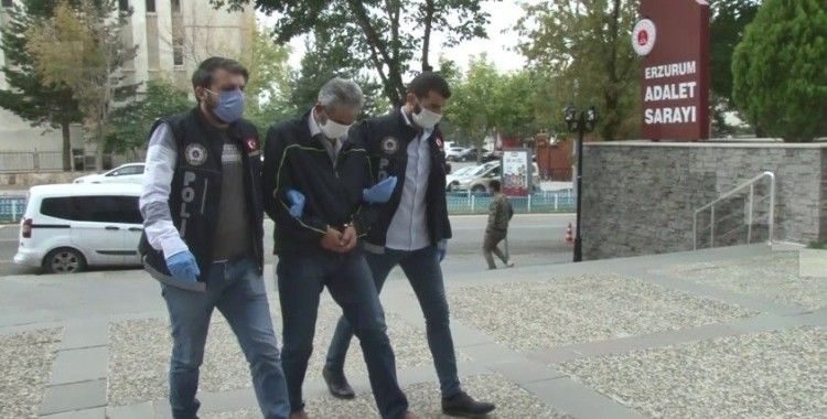 Uyuşturucu kaçakçısı emekli polis Erzurum Adliyesine getirildi