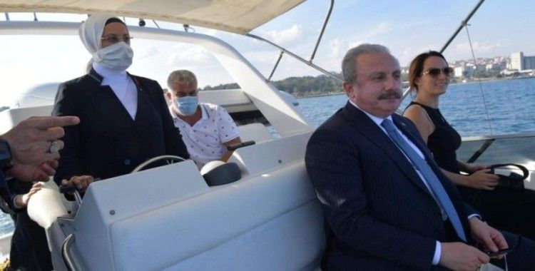 TBMM Başkanı Şentop ile PAB Başkanı Baron tekne turuna çıktı
