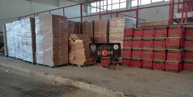 Adana'da 5 milyon 350 bin adet kaçak makaron ele geçirildi