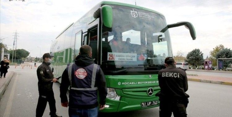 Doğu Marmara ve Batı Karadeniz'de toplu ulaşım araçlarında sosyal mesafe denetimi yapıldı