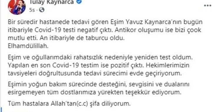  Milletvekili Tülay Kaynarca, korona virüs testinin pozitif çıktığını açıkladı