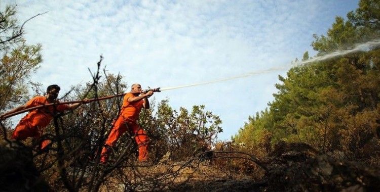 Anamur'daki orman yangını bölgesinde soğutma çalışmaları sürüyor