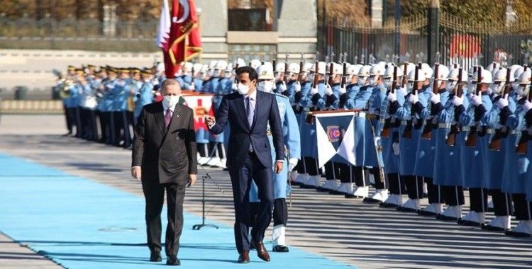 Cumhurbaşkanı Erdoğan, Katar Emiri Al Sani’yi resmi tören ile karşıladı