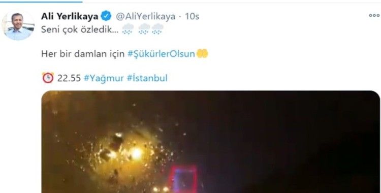 İstanbul Valisi Ali Yerlikaya’dan yağmur paylaşımı