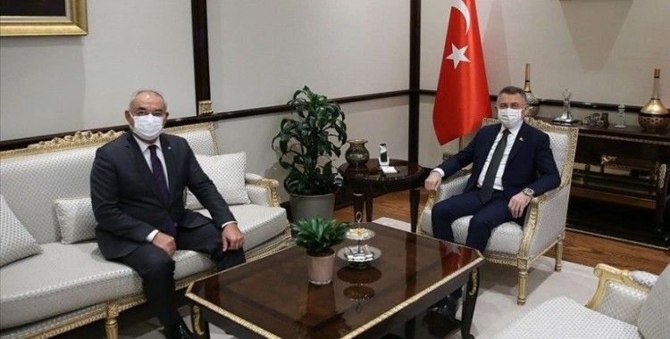 Cumhurbaşkanı Yardımcısı Oktay, DSP Genel Başkanı Aksakal'ı kabul etti