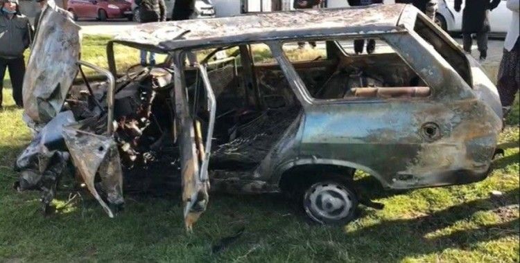 Tekirdağ’da feci kaza: Sıkıştığı otomobilde yanarak can verdi