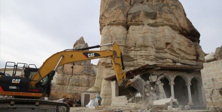 Kapadokya'da sit alanındaki 25 yapı daha yıkıldı