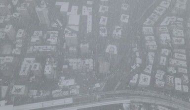 Beyaza bürünen Kadıköy havadan görüntülendi