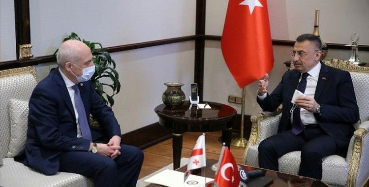 Cumhurbaşkanı Yardımcısı Oktay, Gürcistan Dışişleri Bakanı Zalkaliani'yi kabul etti
