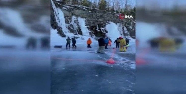 Kanadalı atlet donmuş göle yüksek dalışını başarıyla tamamladı